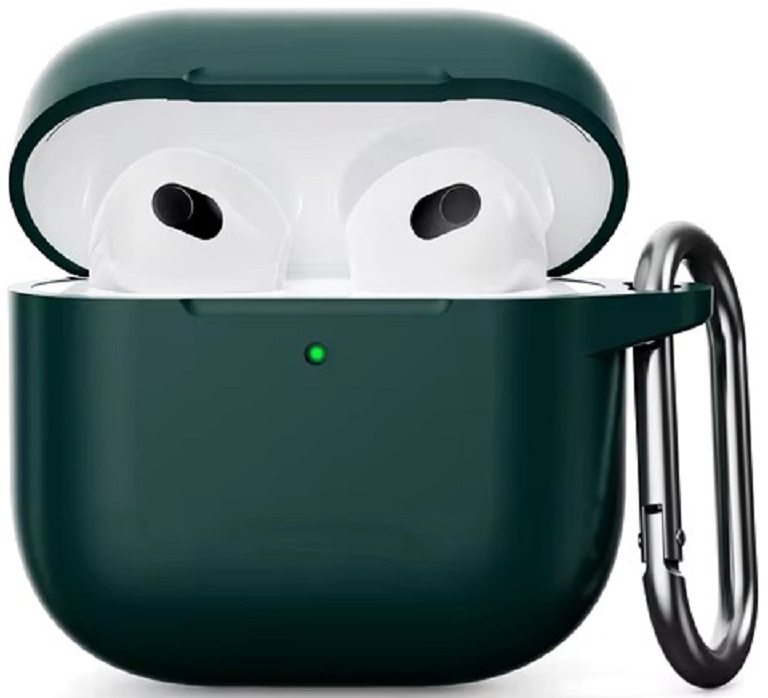 Силиконовый защитный чехол для AirPods 4, тёмно-зелёный (Dark green) Фото 0