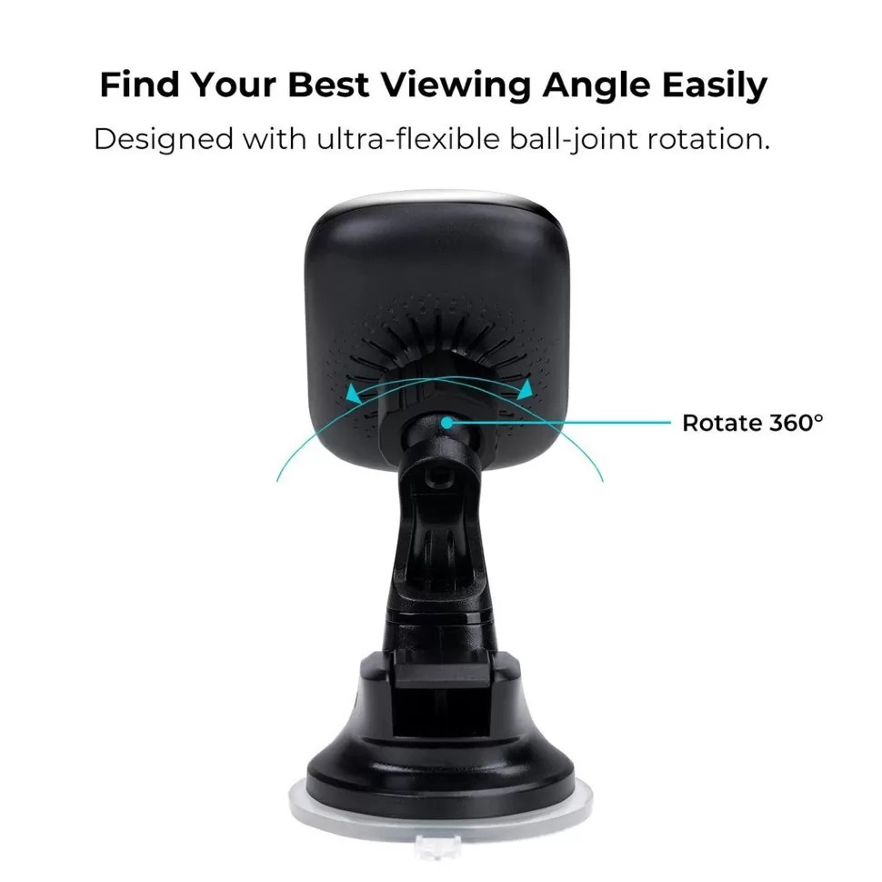 Автодержатель с беспроводной зарядкой Pitaka MagEZ Mount Qi Suction Cup, черный Фото 6