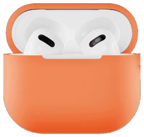 Чехол силиконовый VLP для Apple AirPods 3, тонкий силикон, оранжевый Фото 1
