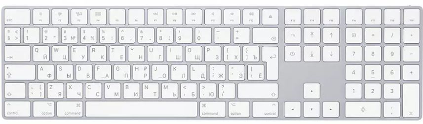 Клавиатура Apple Magic Keyboard with Numeric Keypad, серебристый (MXCJ3RS/A) Фото 0