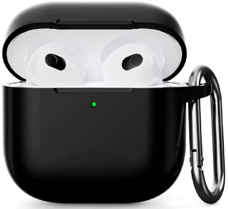 Силиконовый защитный чехол для AirPods 4, чёрный (Black) Фото 0