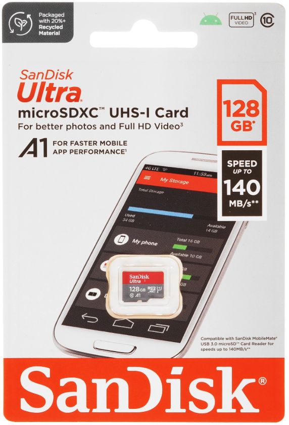 Карта памяти SanDisk Ultra microSDXC 128 ГБ, (SDSQUAB-128G-GN6MN) Фото 0
