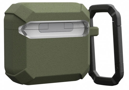 Чехол с карабином UAG Plasma Case для AirPods 4, оливковый (Olive Drab) Фото 3