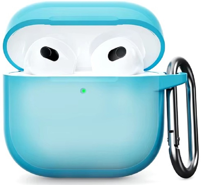 Силиконовый защитный чехол для AirPods 4, лазурный (Luminous) Фото 0