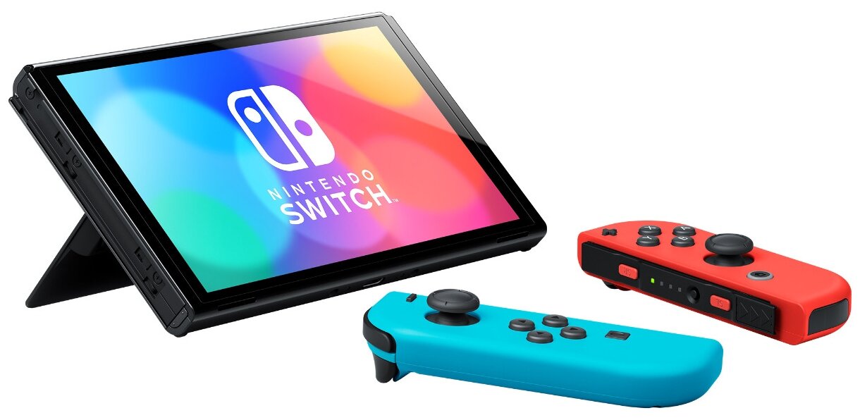 Игровая приставка Nintendo Switch (OLED model), неоновый синий/неоновый красный Фото 1