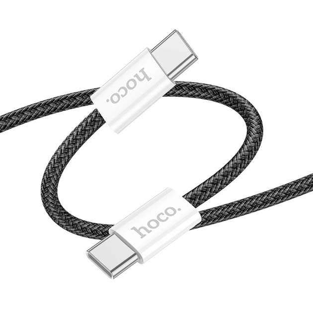 Кабель Hoco X104 Usb-C to Usb-C 60W, 2m, черный Фото 1