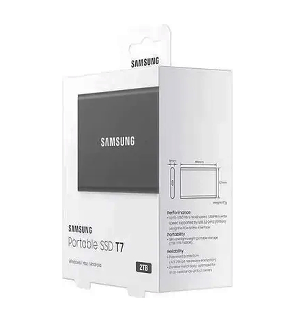 Внешний SSD диск Samsung T7 2TB Серый MU-PC2T0T Фото 4