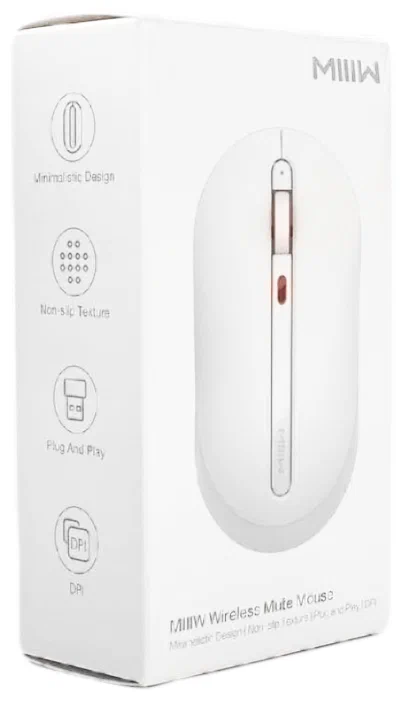 Мышь беспроводная Xiaomi MIIIW Wireless Mute Mouse, белый Фото 0