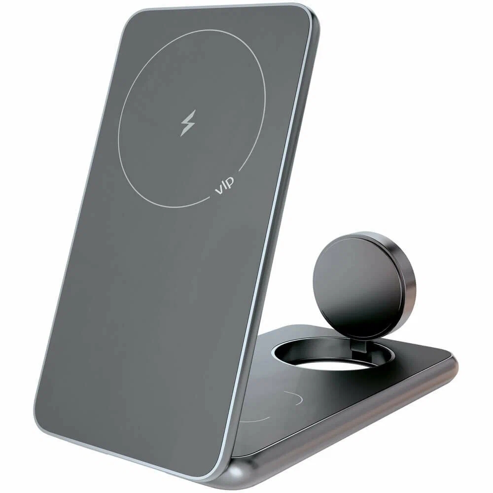 Беспроводное зарядное устройство VLP Alum Power 3 in 1, темно-серый Фото 0