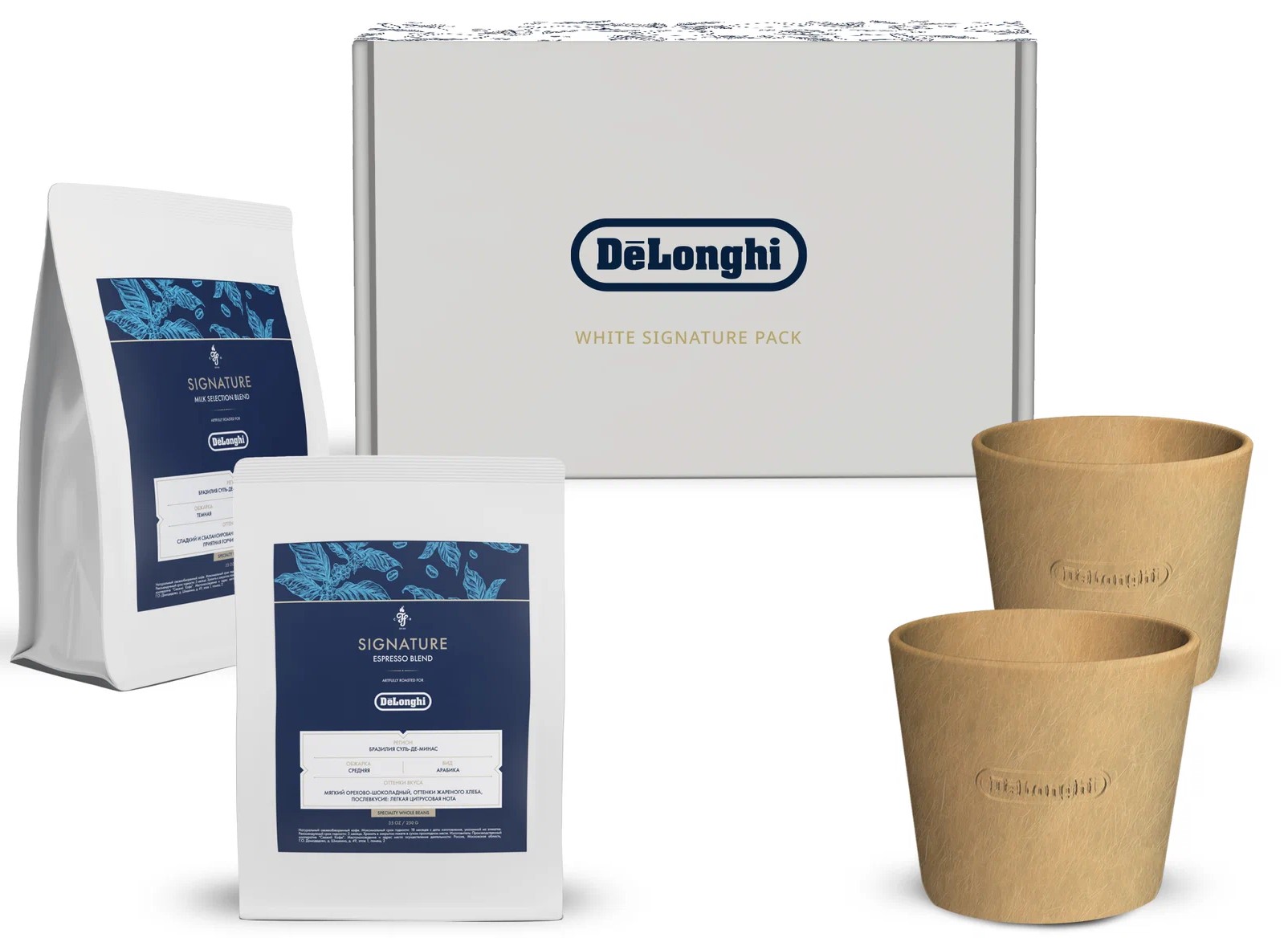 Набор с кружками DeLonghi White Signature Фото 0