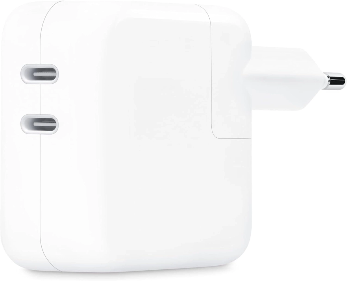 Сетевая зарядка Apple A2676 USB-C 35W 2xUSB, (MW2K3) Фото 0