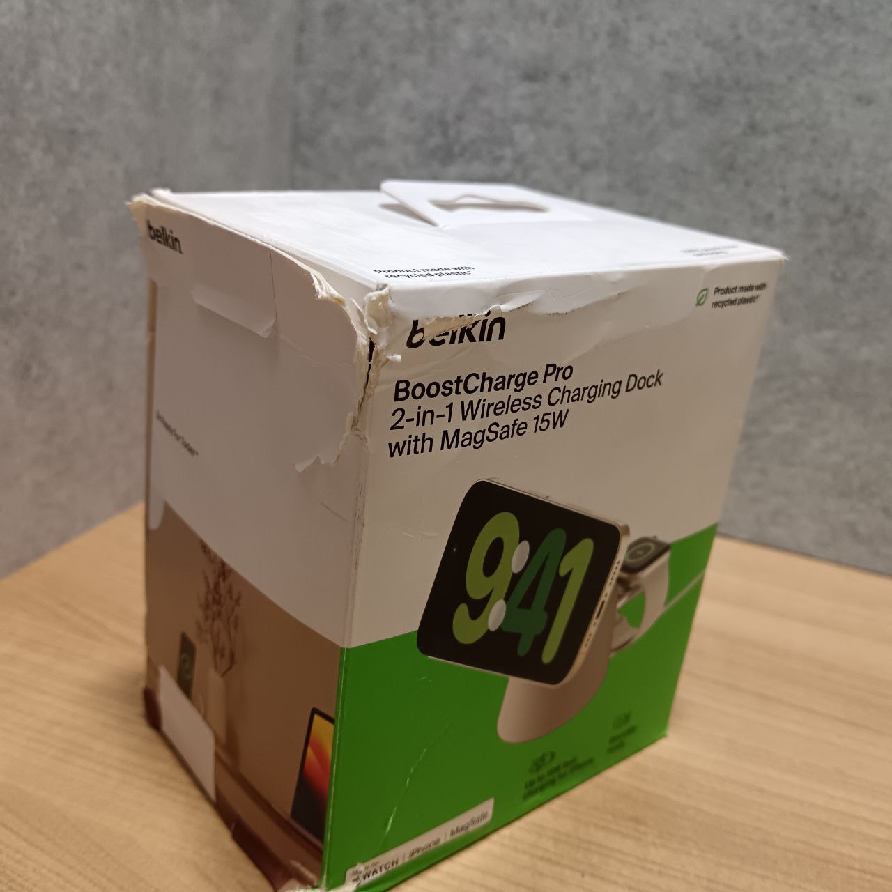 Зарядное устройство Belkin BoostCharge Pro 2-in-1 Wireless Charging Dock with MagSafe 15Вт, белый Фото 2