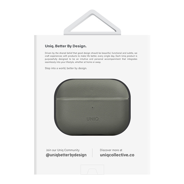 Чехол Uniq Terra Leather для AirPods Pro 2, зеленый (AIRPODSPRO2-TERLGRN) Фото 2
