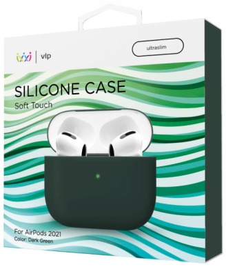 Чехол силиконовый VLP для Apple AirPods 3, темно-зеленый Фото 2