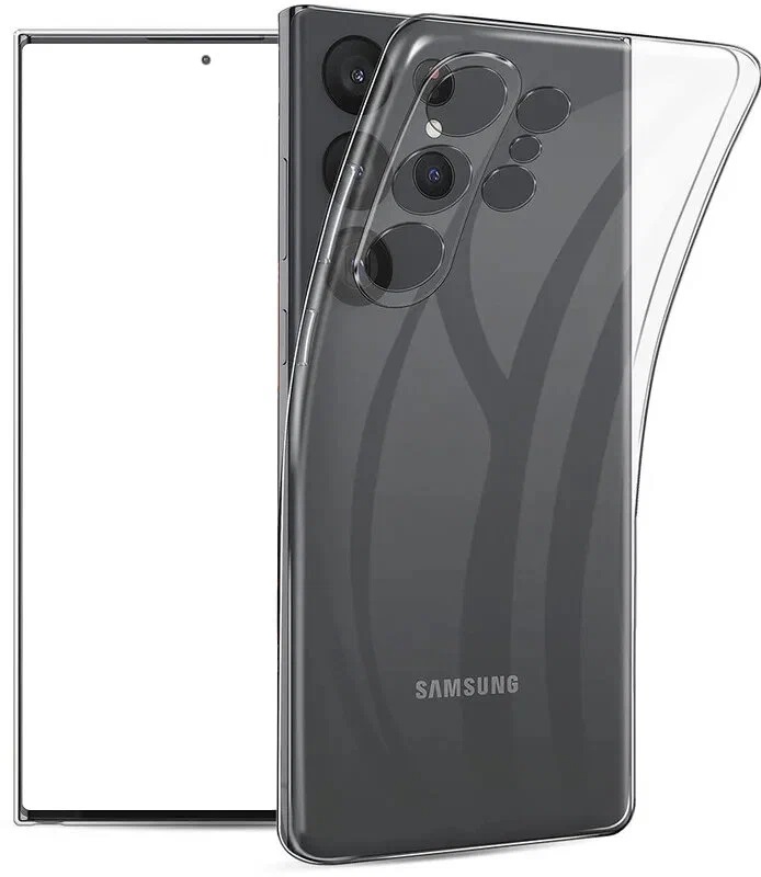 Силиконовый чехол для Samsung Galaxy S23 Ultra, прозрачный Фото 1