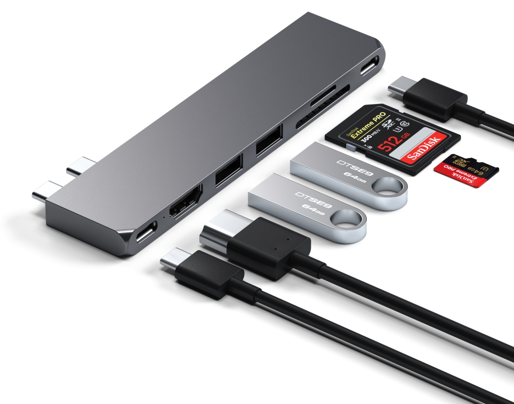 Адаптер Satechi USB-C Pro Hub Slim, серый космос (ST-HUCPHSM) Фото 3
