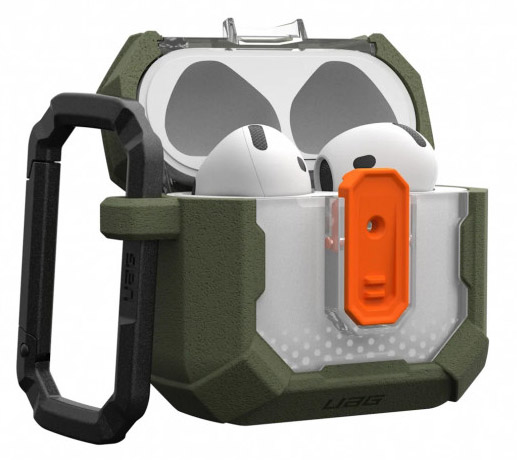 Чехол с карабином UAG Plasma Case для AirPods 4, оливковый (Olive Drab) Фото 0