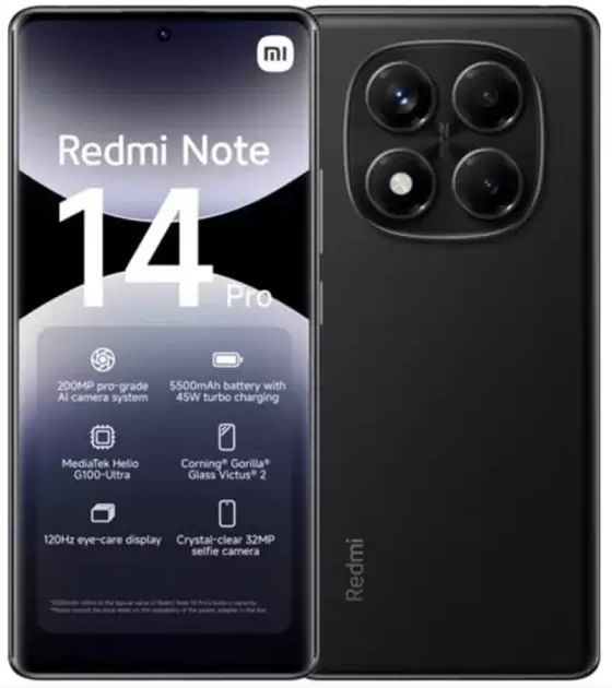Смартфон Xiaomi Redmi Note 14 Pro 8/256 Гб, черный Фото 0