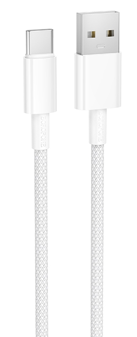 Кабель Borofone USB - USB-C 1m 3А BX117, белый Фото 0