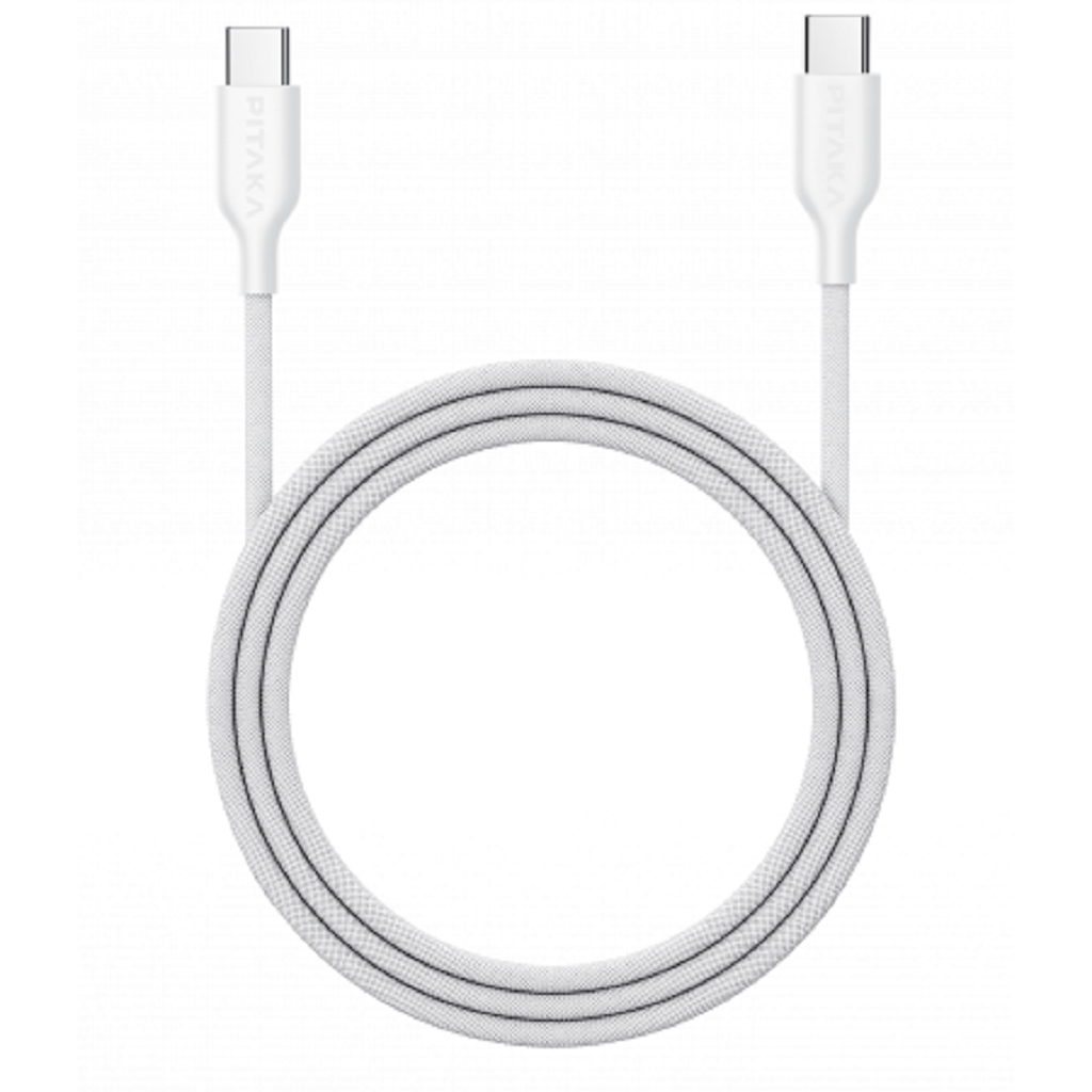 Кабель PITAKA USB-C - USB-C в оплетке, белый (FB2302W) Фото 0
