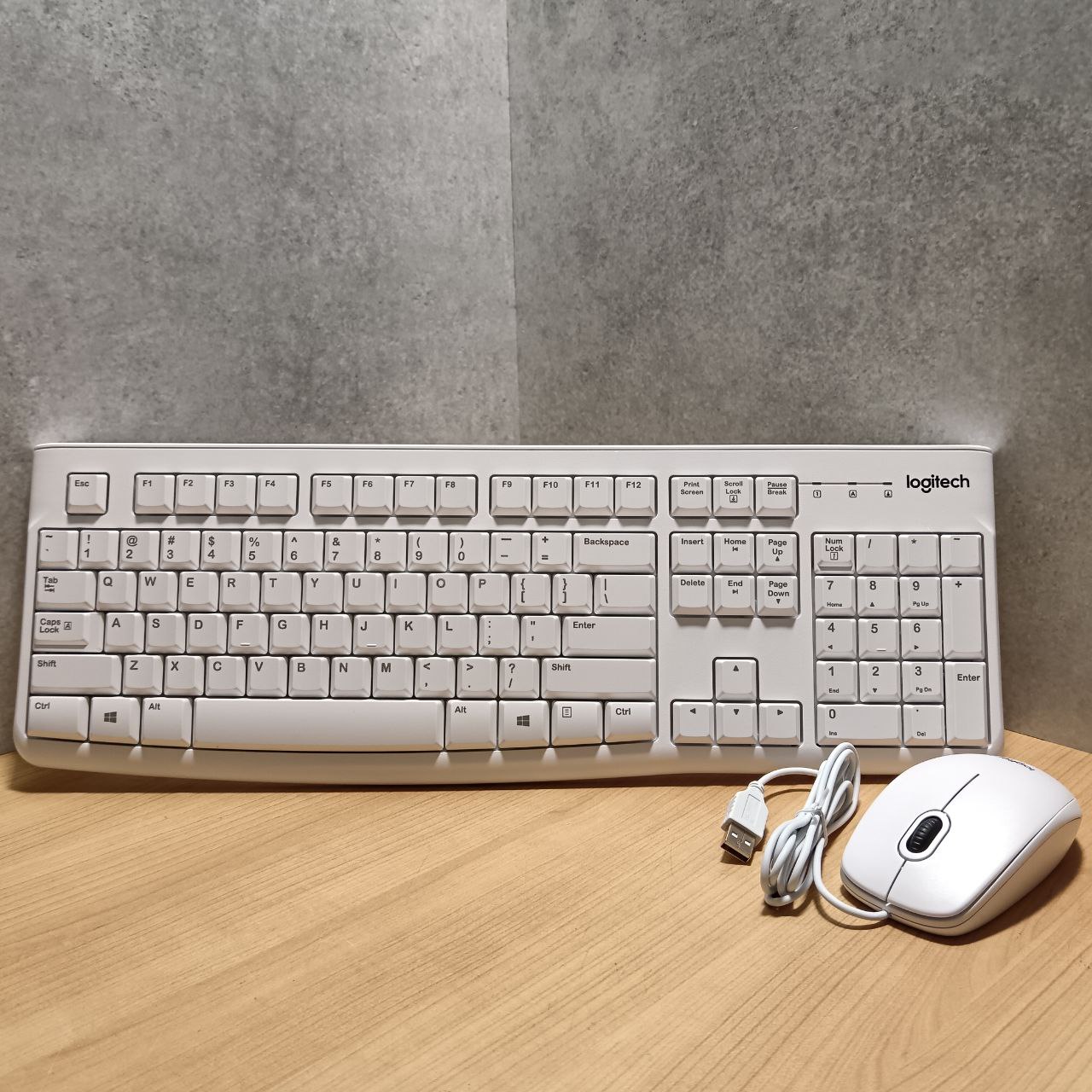 Клавиатура и мышь Logitech MK120, белый Фото 3