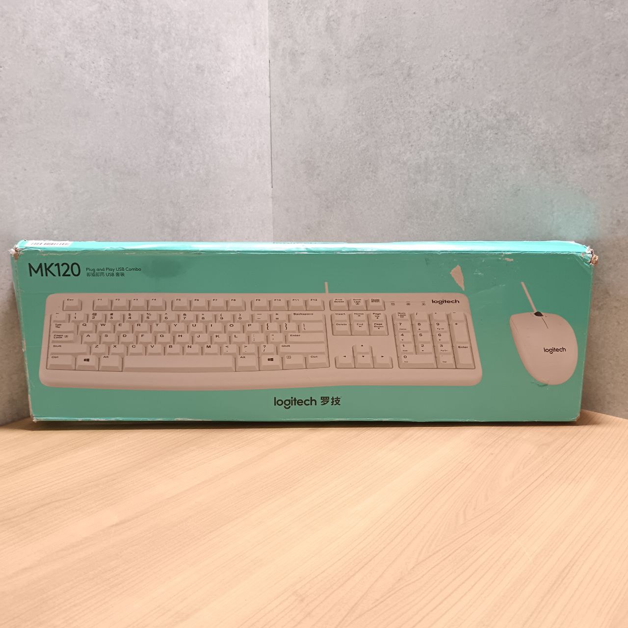 Клавиатура и мышь Logitech MK120, белый Фото 1