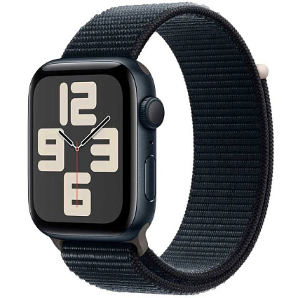 Умные часы Apple Watch SE (2-е поколение 2023), 44 мм, алюминий цвета «темная ночь», тканевый ремешок Фото 1