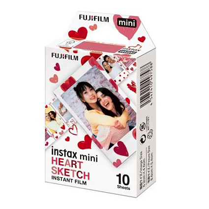 Фотобумага Fujifilm Instax, Heart Sketch (10 листов) Фото 1