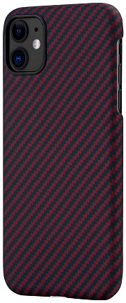 Чехол Pitaka для Apple iPhone 11, черно-красный , кевлар (арамид) Фото 1