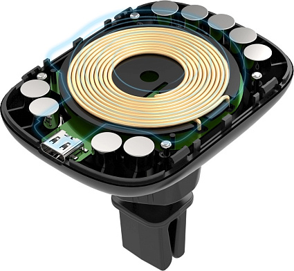 Автодержатель с беспроводной зарядкой Pitaka MagEZ Mount Qi Suction Cup, черный Фото 2