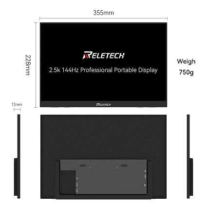 Портативный монитор Reletech M16Pro, черный Фото 8