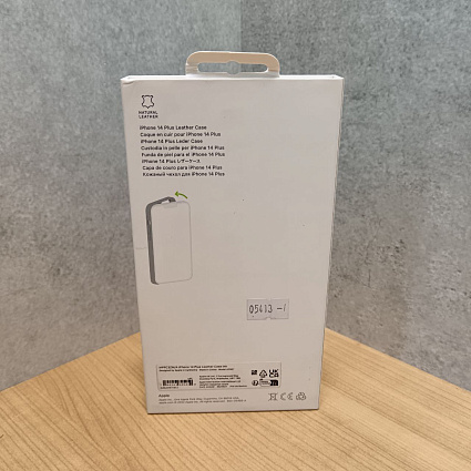Чехол Apple iPhone 14 Plus Leather Case with MagSafe, «чернила» Фото 3