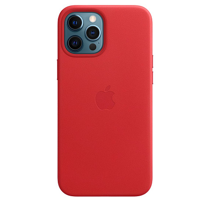 Чехол Apple MagSafe для iPhone 12 Pro Max, кожа, красный (PRODUCT)RED Фото 1