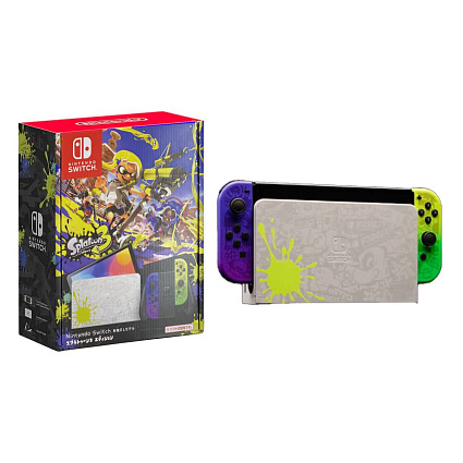 Игровая приставка Nintendo Switch OLED Splatoon 3 Edition 64 ГБ, разноцветный Фото 4