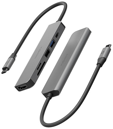 Адаптер EnergEA AluHUB HD3 6-in-1 USB-C 60W, серый Фото 2