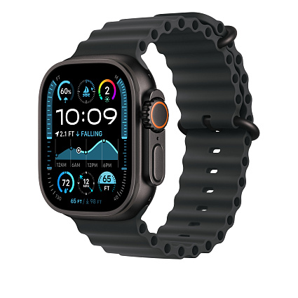 Ремешок Apple Watch 49мм Black Ocean Band - Black Titanium Finish (MYPD3) Фото 2