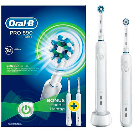 Электрическая зубная щетка Oral-B Pro 890 Duo, белый Фото 1