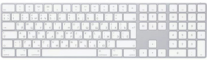 Клавиатура Apple Magic Keyboard with Numeric Keypad, серебристый (MXCJ3RS/A) Фото 1