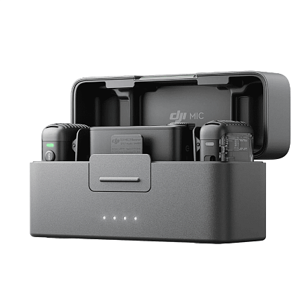 Комплект микрофонов DJI Mic 2 Bundle (2 TX + 1 RX + зарядный кейс), серый Фото 1