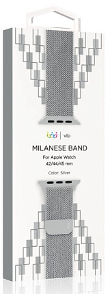 Ремешок VLP Milanese Band для Apple Watch 42/44/45mm, серебристый Фото 4