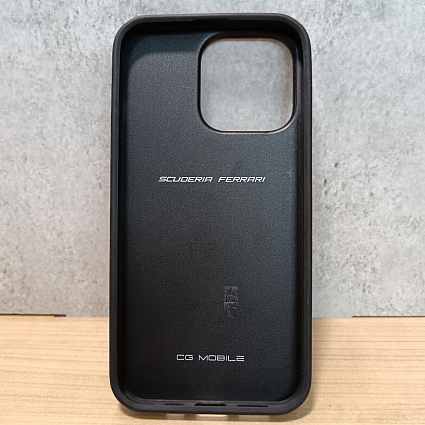 Чехол для смартфона Ferrari GENUINE LEATHER QUILTED & RED EDGE для iPhone 13 Pro, черный Фото 4