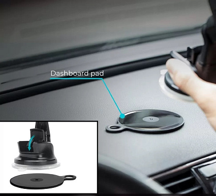 Автодержатель с беспроводной зарядкой Pitaka MagEZ Mount Qi Suction Cup, черный Фото 5