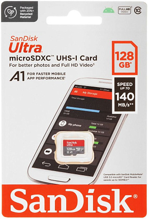 Карта памяти SanDisk Ultra microSDXC 128 ГБ, (SDSQUAB-128G-GN6MN) Фото 1