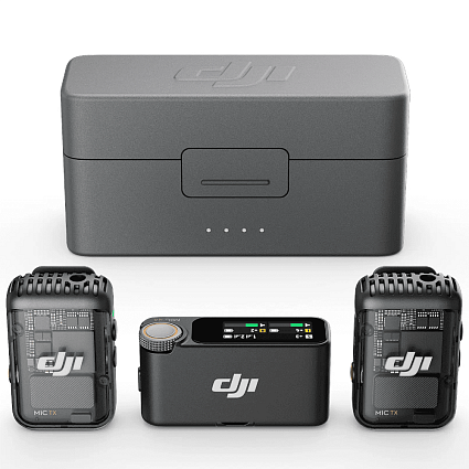 Комплект микрофонов DJI Mic 2 Bundle (2 TX + 1 RX + зарядный кейс), серый Фото 4