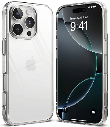 Силиконовый чехол для iPhone 16 Pro Max, прозрачный Фото 1