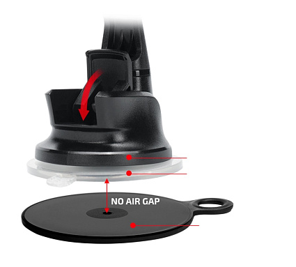 Автодержатель с беспроводной зарядкой Pitaka MagEZ Mount Qi Suction Cup, черный Фото 3