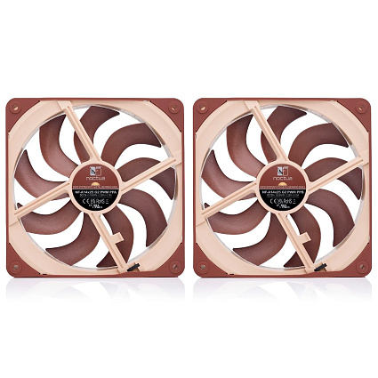Комплект кулеров Noctua NF-A14x25 G2 PWM Sx2-PP, 140 мм, коричневый Фото 3