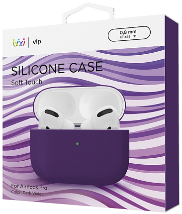 Чехол силиконовый VLP для Apple AirPods Pro, темно-фиолетовый Фото 2
