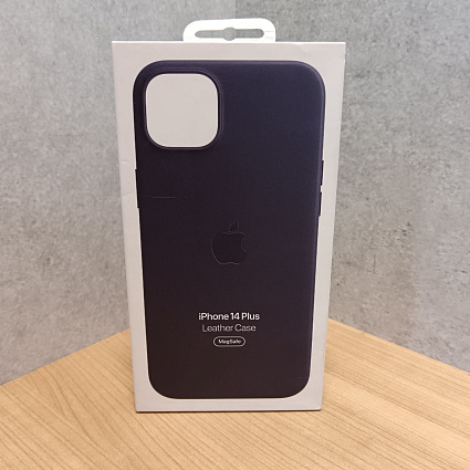 Чехол Apple iPhone 14 Plus Leather Case with MagSafe, «чернила» Фото 2