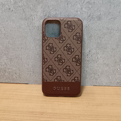 Чехол для смартфона Guess для iPhone 11 Pro 4G PU Stripe Metal logo Hard Brown Фото 3